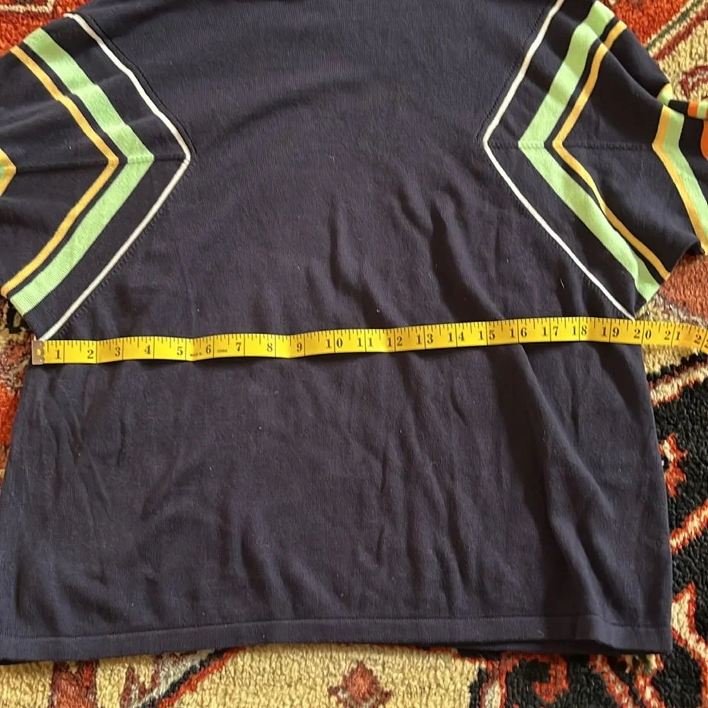 Vince Camuto Striped Dolman Sleeve Sweater Navy Boat Neck NWT Size Large - Picture 5 of 9